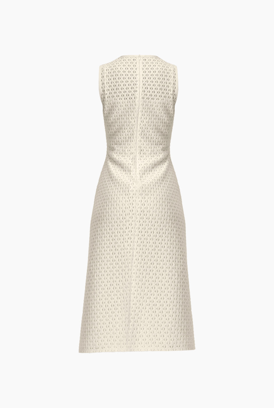 Vestido tejido corto sin mangas en tono natural