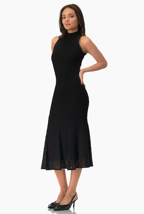 Vestido midi tejido negro