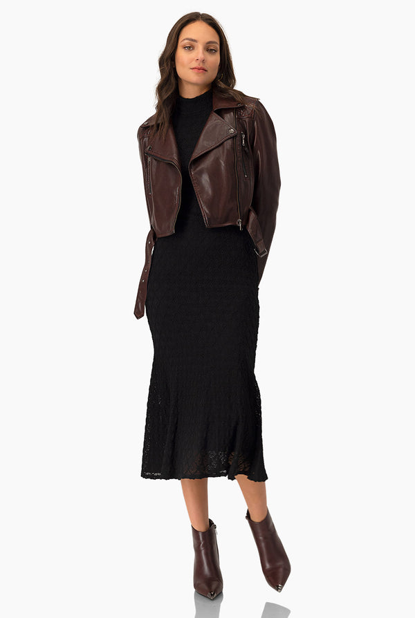 Vestido midi tejido negro