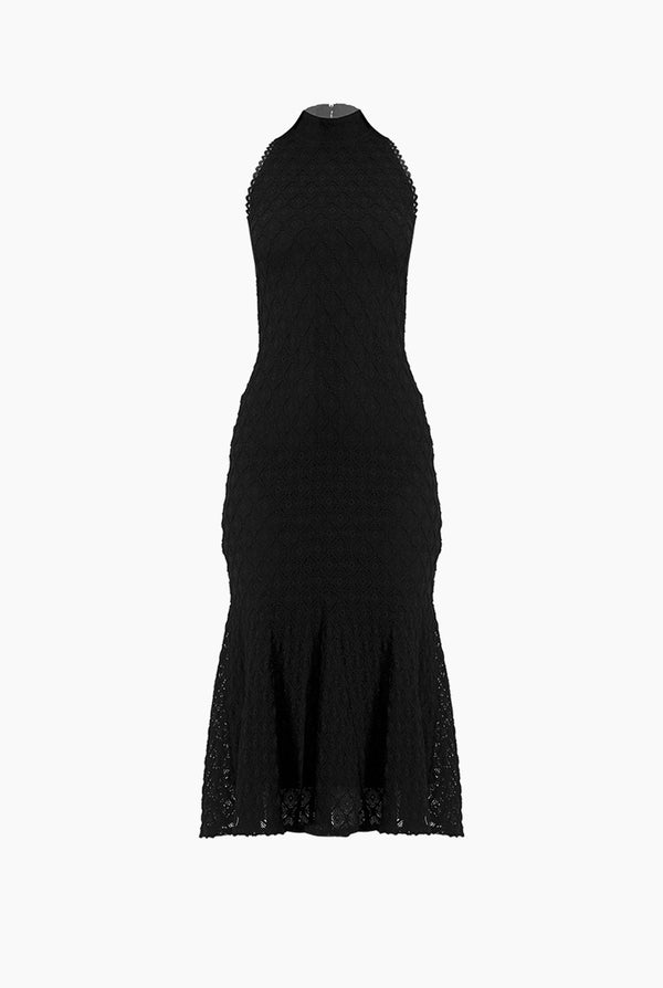 Vestido midi tejido negro