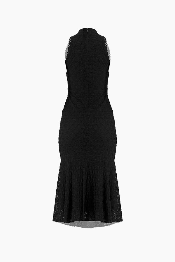 Vestido midi tejido negro