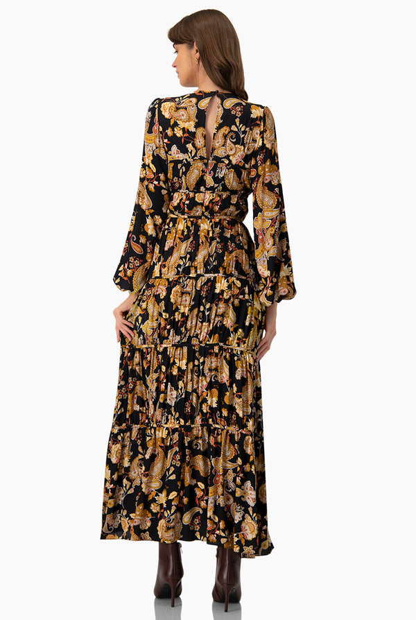 Maxi vestido de manga abullonada