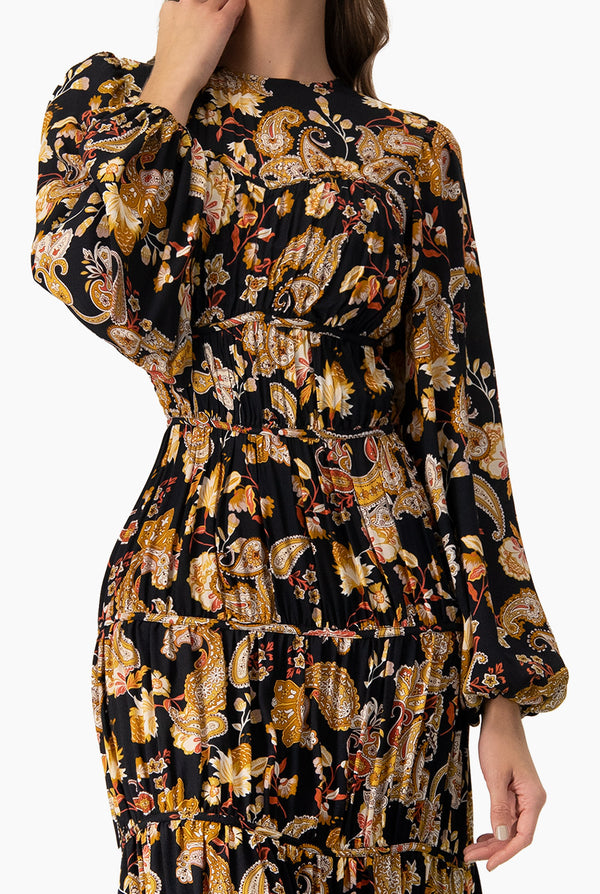 Maxi vestido de manga abullonada