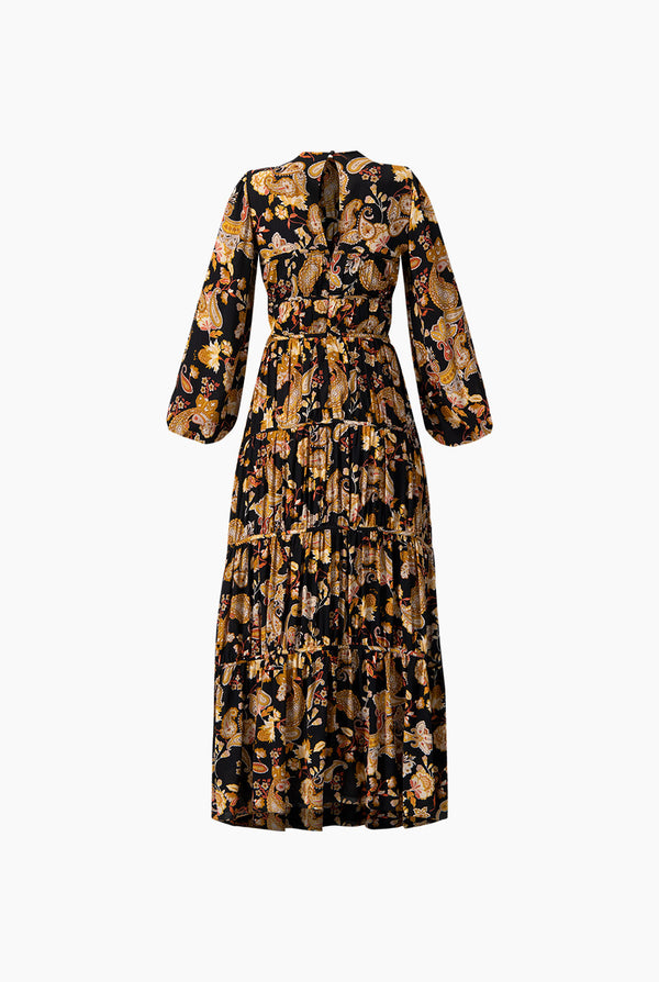 Maxi vestido de manga abullonada