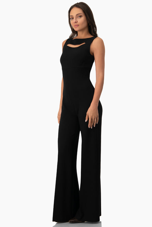 Jumpsuit negro escote redondo
