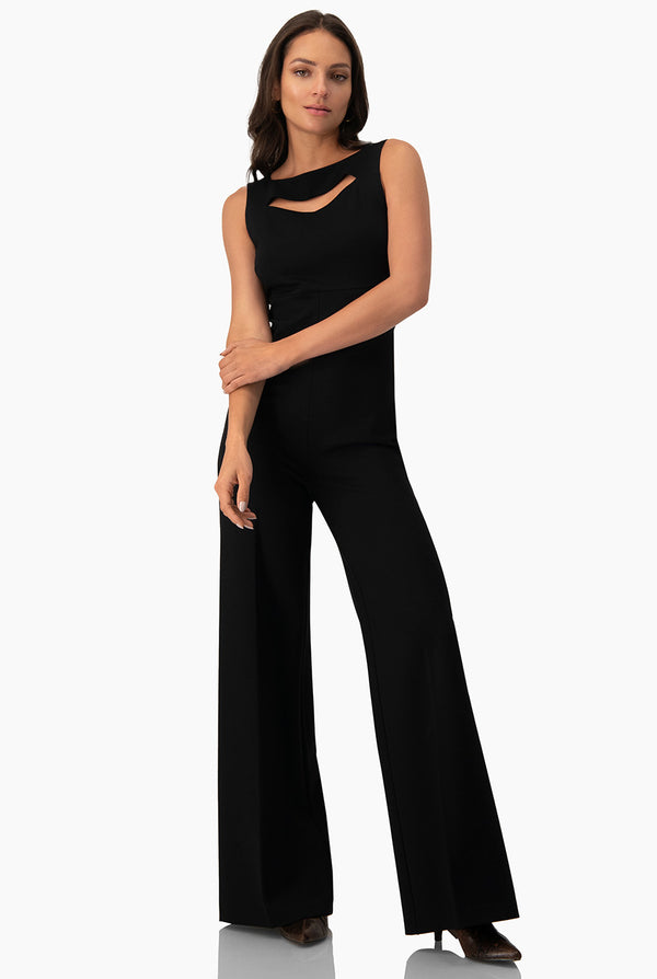 Jumpsuit negro escote redondo