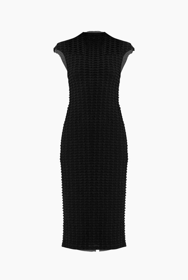 Vestido midi negro sin mangas