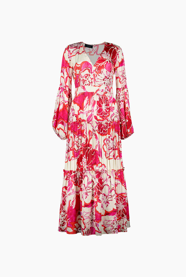 Maxi vestido manga abullonada