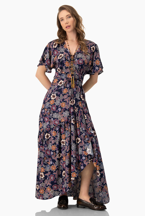 Maxi vestido cruzado de escote en V