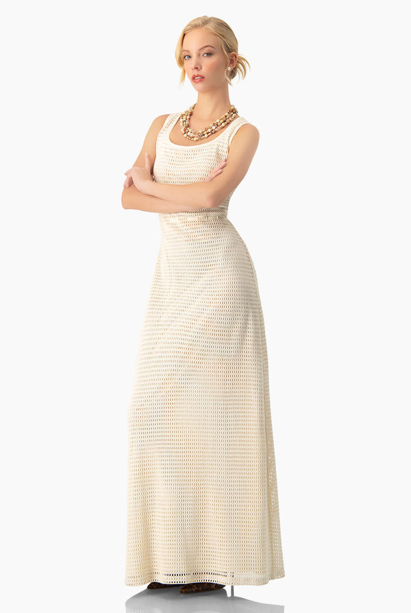 Vestido largo escote redondo