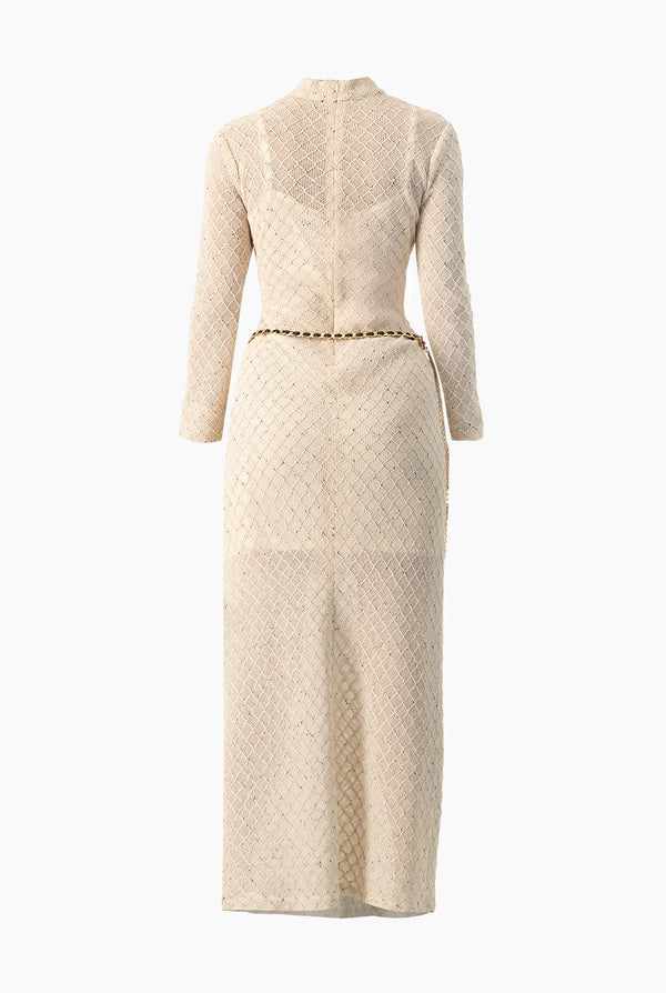 Vestido largo de cuello alto