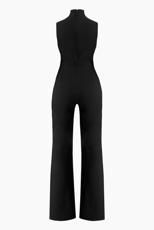 Jumpsuit negro de escote en V