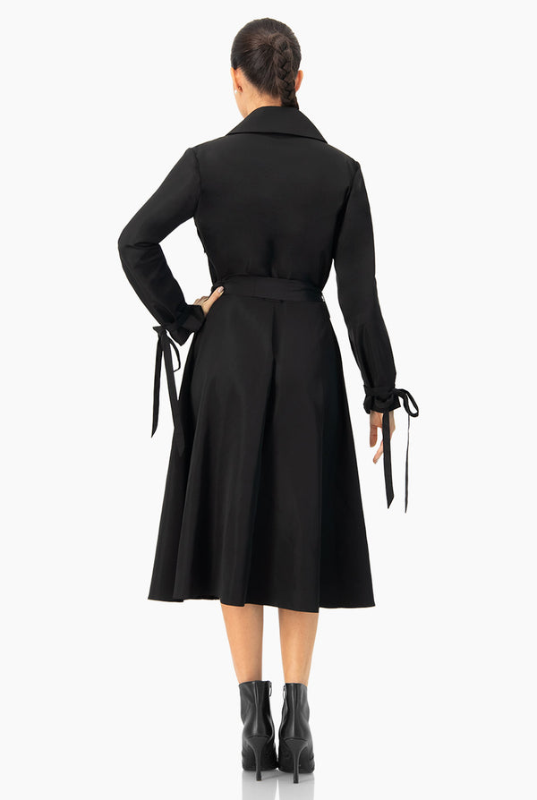 Vestido midi cruzado manga larga