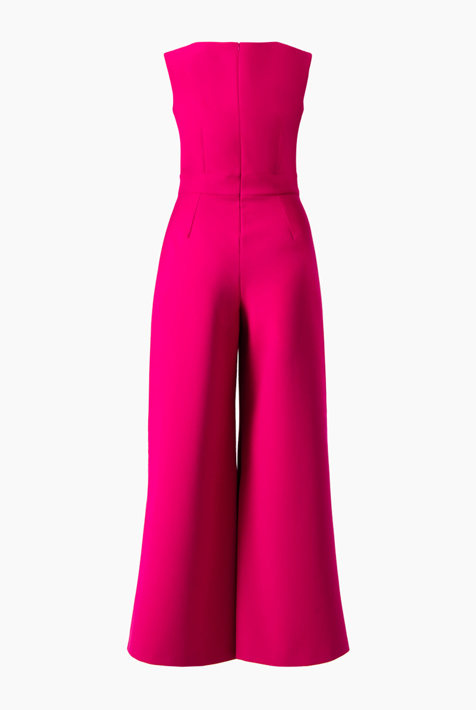 Jumpsuit amplio fucsia sin mangas y cuello redondo