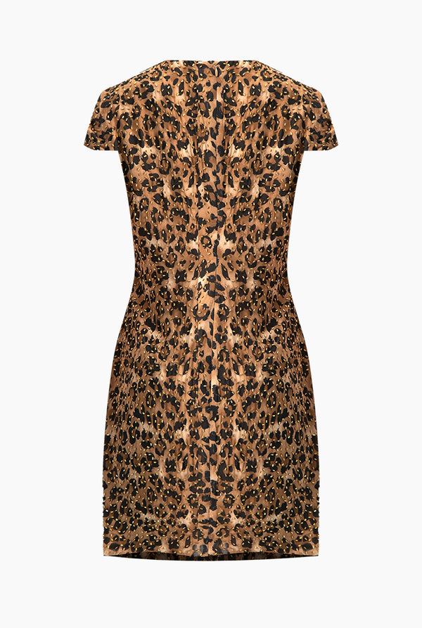 Vestido corto y cuello redondo