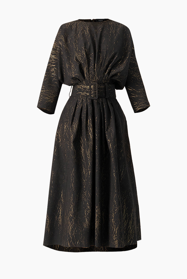 Vestido midi con cinturon