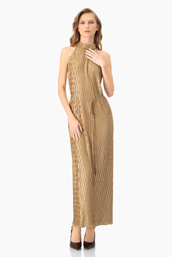 Vestido largo y cuello halter