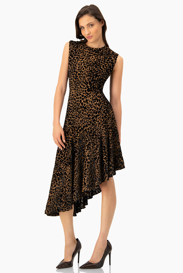 Vestido asimetrico animal print