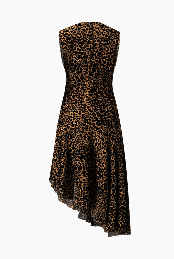 Vestido asimetrico animal print