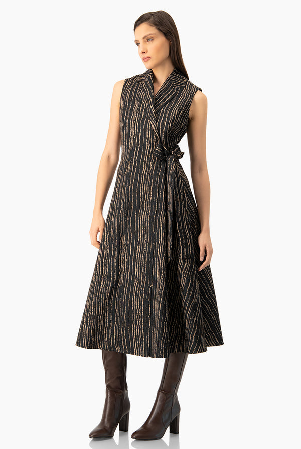 Vestido largo cruzado sin mangas