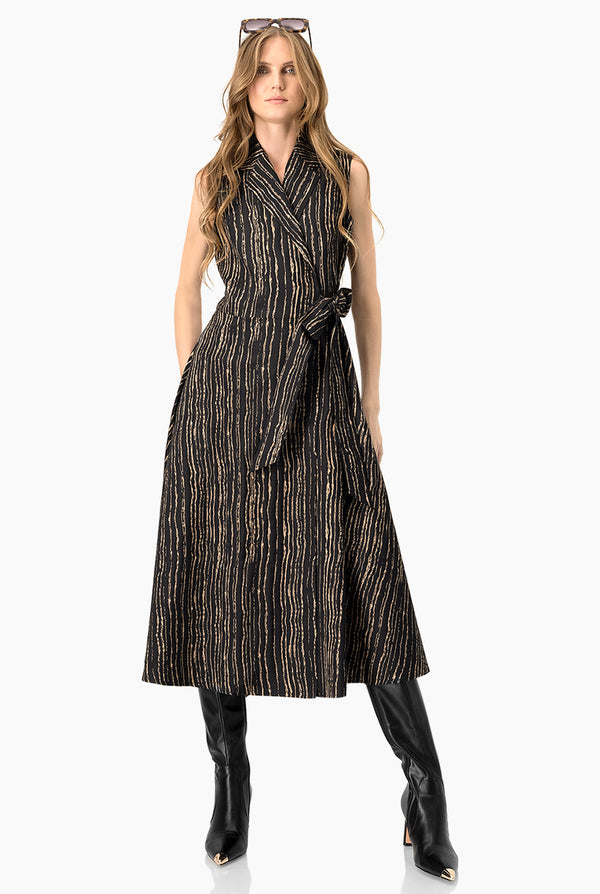 Vestido largo cruzado sin mangas