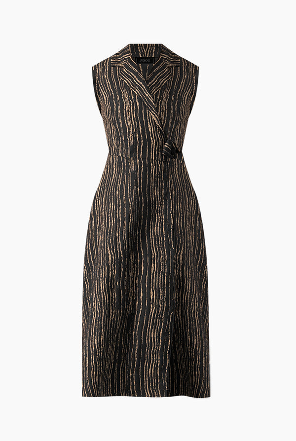 Vestido largo cruzado sin mangas