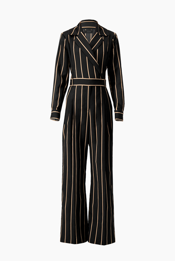 Jumpsuit rayado con bolsillos