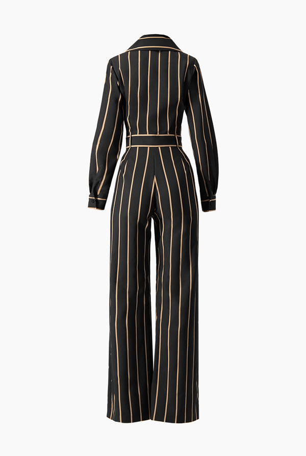 Jumpsuit rayado con bolsillos