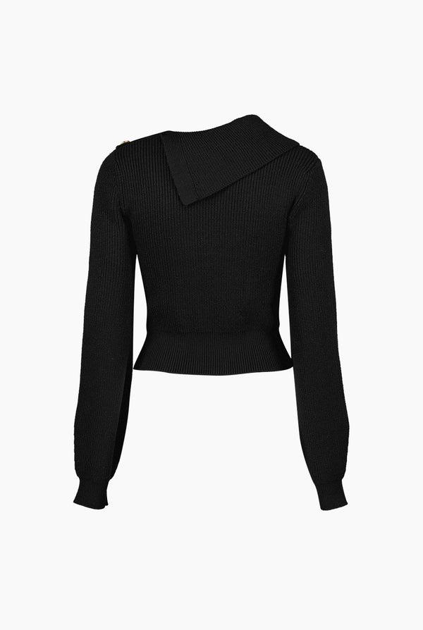 Suéter Cuello Volteado Con Botones