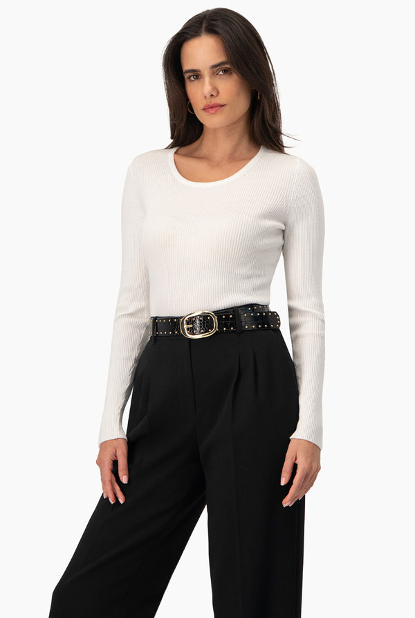 Suéter Basic Canalé