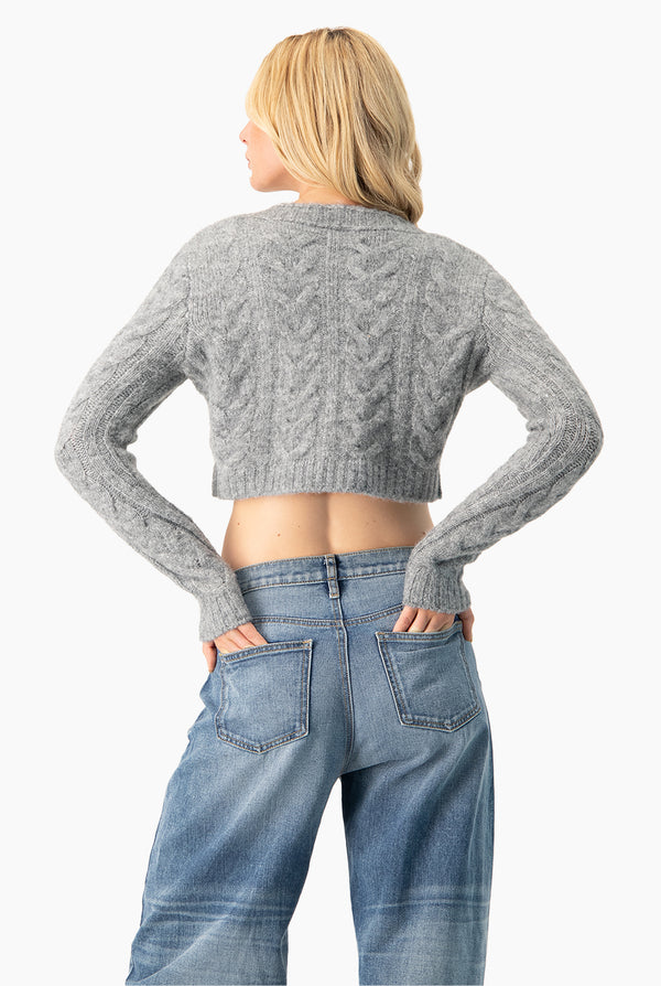 Suéter Crop Cable Knit