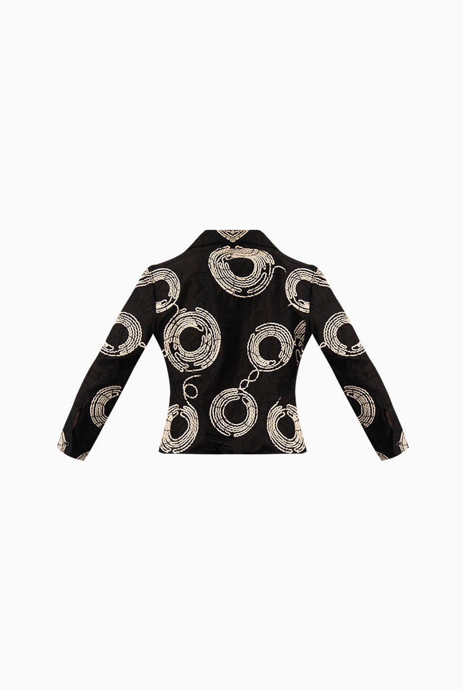 Camisa corta negra con bordado y manga larga