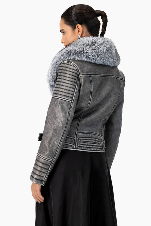Chaqueta PU Grey