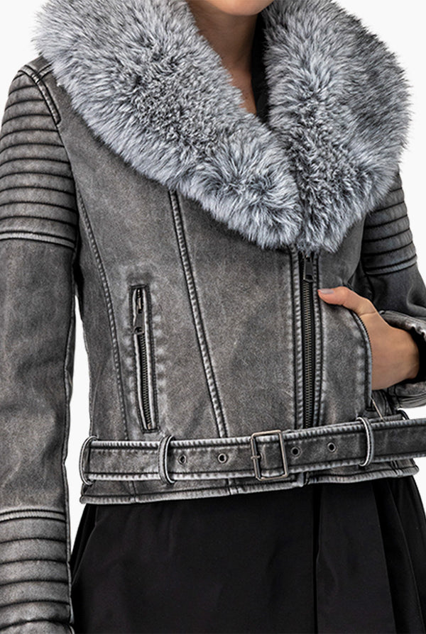 Chaqueta PU Grey