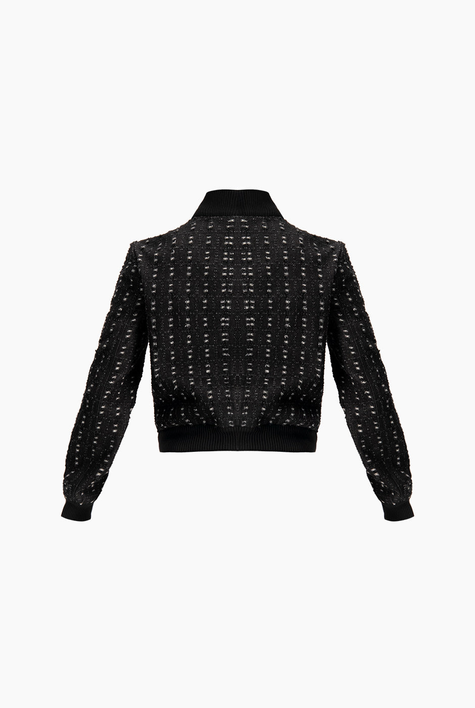 Chamarra biker negra con cierre frontal y bolsillos de cartera