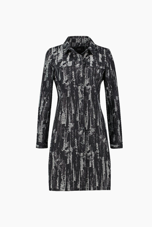 Chamarra larga denim con bolsillos