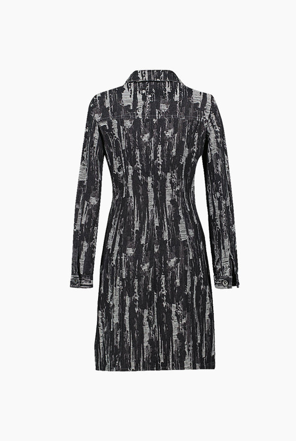 Chamarra larga denim con bolsillos