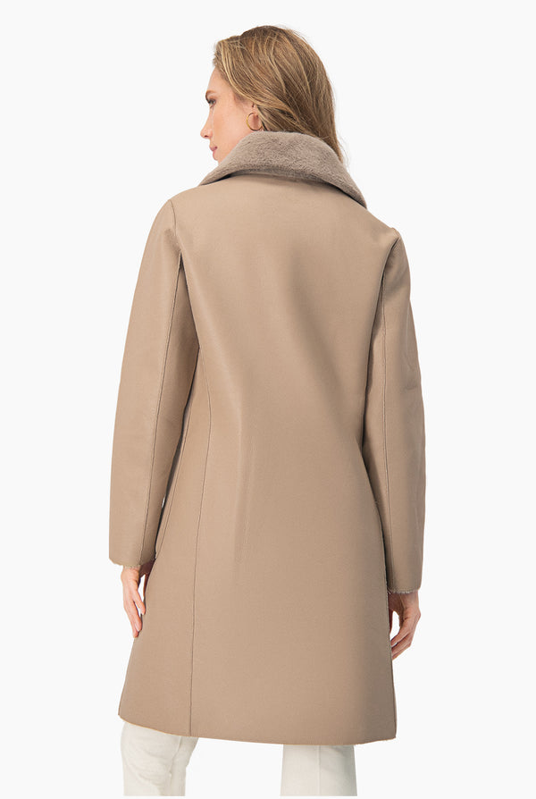 Abrigo Maxi Reversible PU/Faux-Fur