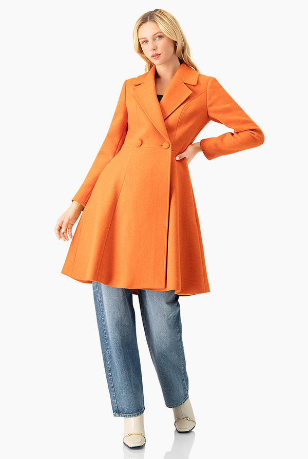 Abrigo largo cruzado de dos botones