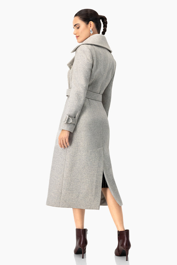 Abrigo cruzado con cinturon