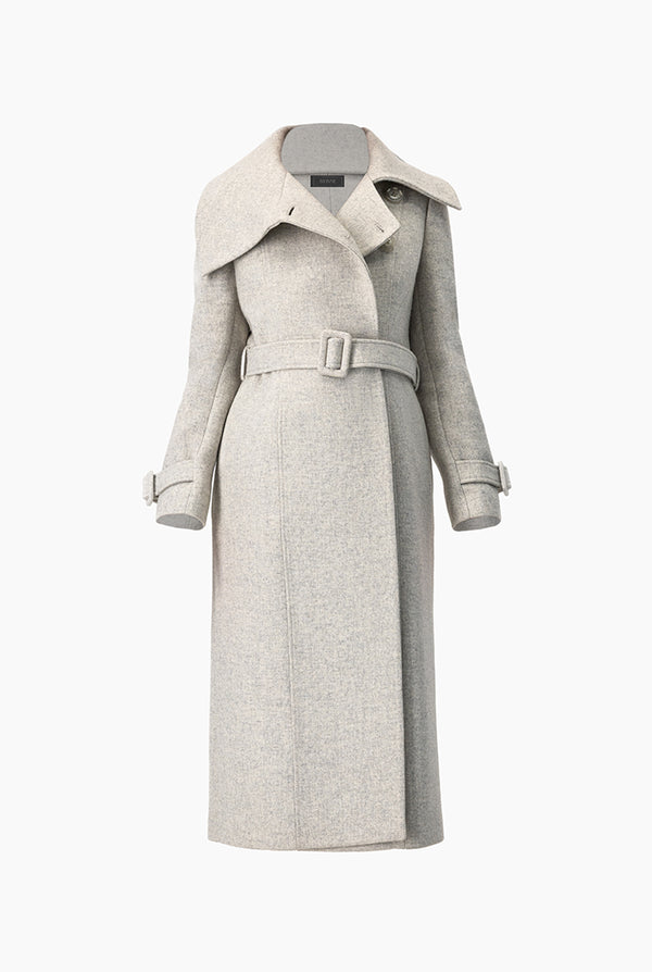 Abrigo cruzado con cinturon