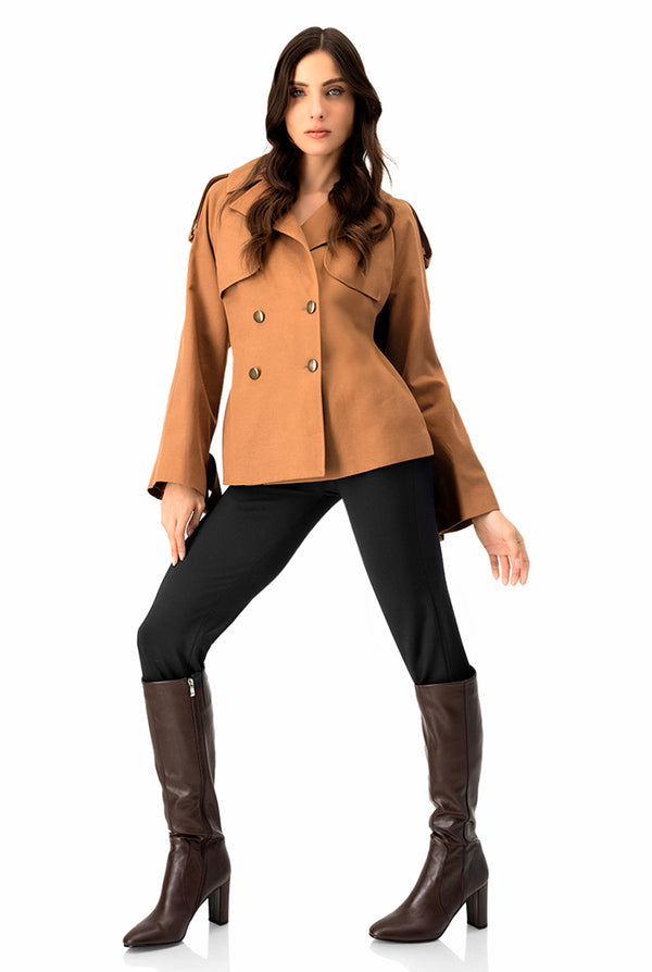 Trench cruzado corto