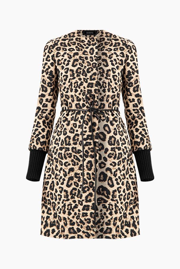 Abrigo largo de animal print