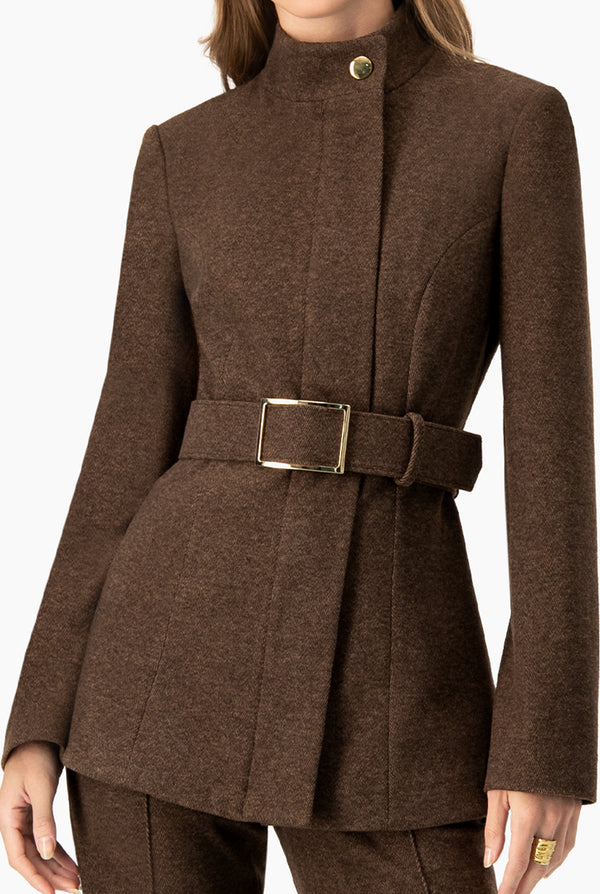 Abrigo cafe con cinturon