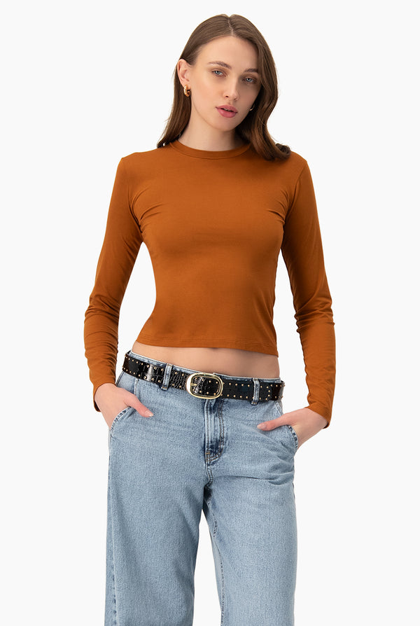 Playera basica recta manga larga