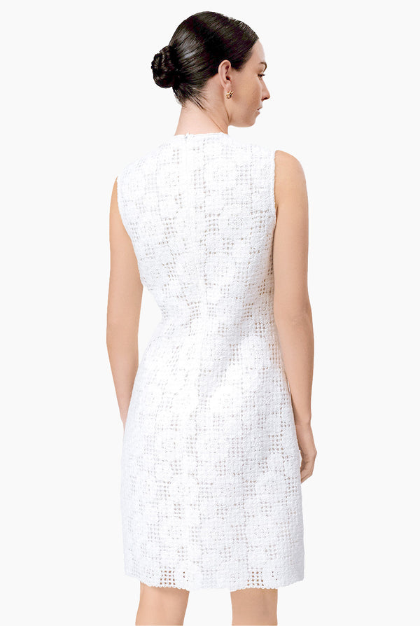 Vestido corto tejido blanco