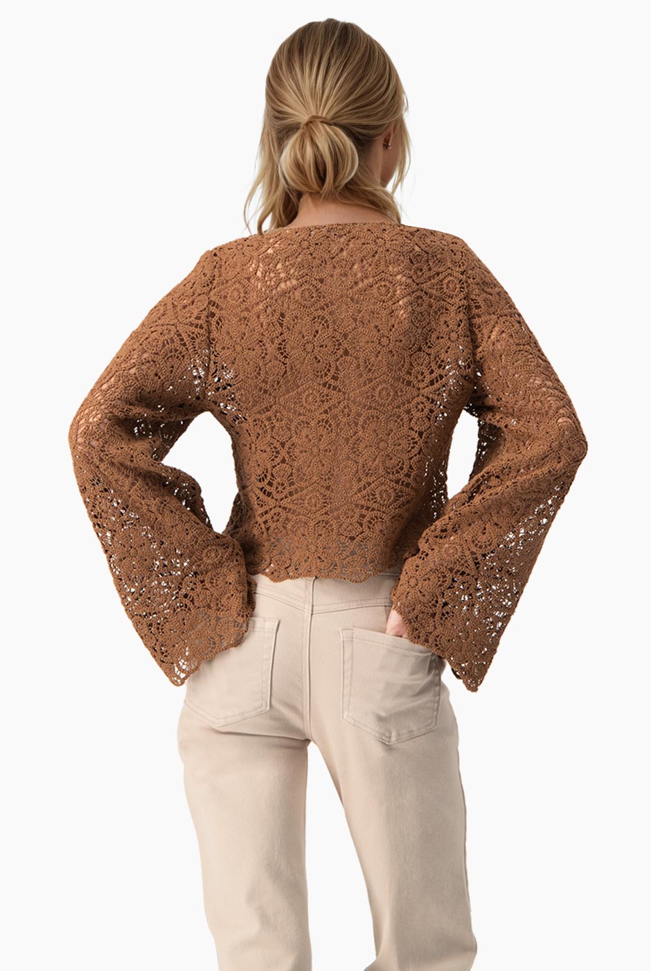 Blusa tejida de escote redondo