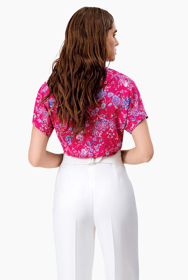 Blusa manga corta estampada