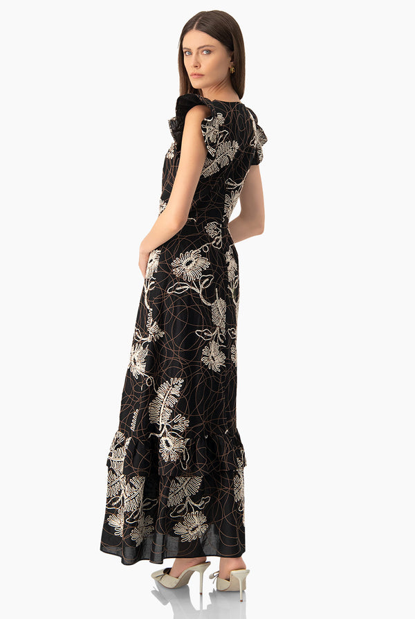 Vestido maxi escote en V