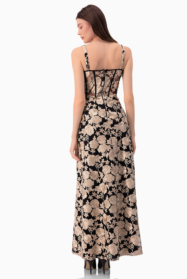 Vestido largo con corset